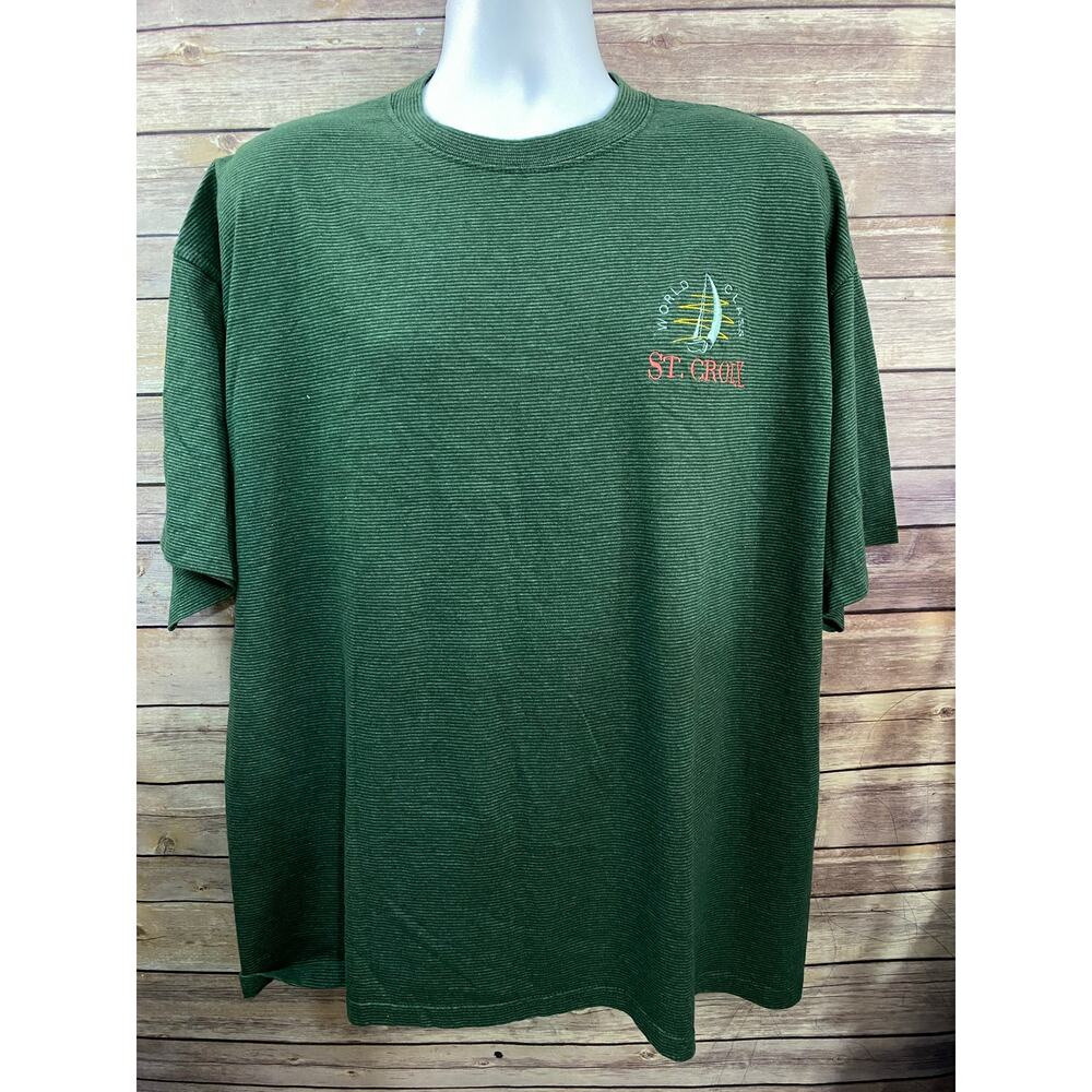 Kingstree Classic Shirt Size 2XL Green Embroidered ST. CROIX Sailboat 25x29